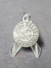 Vintage John Deere Centennial 1837 1937 Advertising Keychain Fob 925 Plated