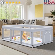 Large Baby Playpen Activity Center Safe Mesh Toddler Fence Indoor Outdoor New