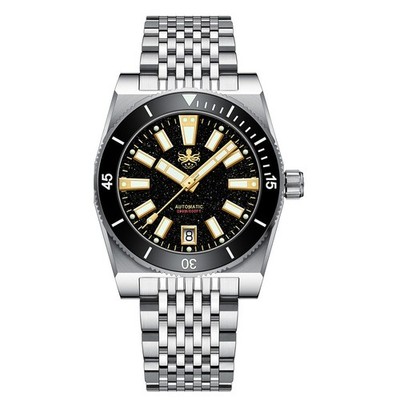Phoibos Narwhal  Stahl Automatik Aventurine Diver Keramik Taucher Herren Uhr