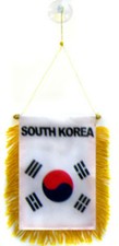 South Korea Mini Flag 4"x6" Window Banner w/ suction cup 100D