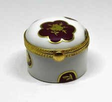 LIMOGES BOX - TIFFANY PRIVATE STOCK -LE TALLEC- CELESTE - FLOWERS & CIRCLES 2002