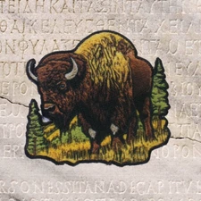 American Bison Applique Patch - Buffalo Animal Badge 3" (Iron on)