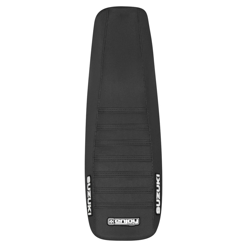 Cubierta de asiento con pinza Suzuki DR 650 2001-2024 todo negro con costillas negras #244 logotipo Foto 3 de 3