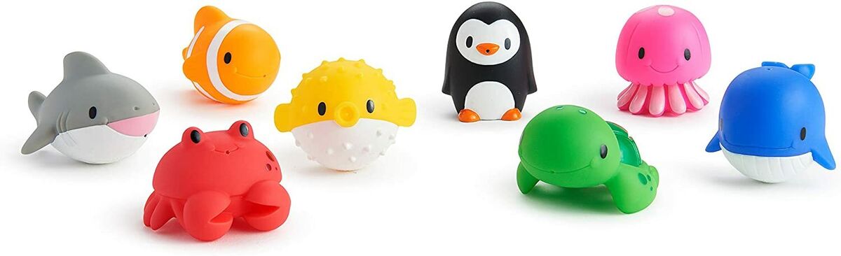 Munchkin Floating Ocean/Farm Animal Rubber Bath Squirt Toys for