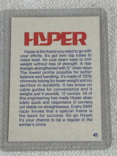 1984 Donruss BMX Trading Cards #41 Hyper Card Ex+-NM - Picture 2 of 2