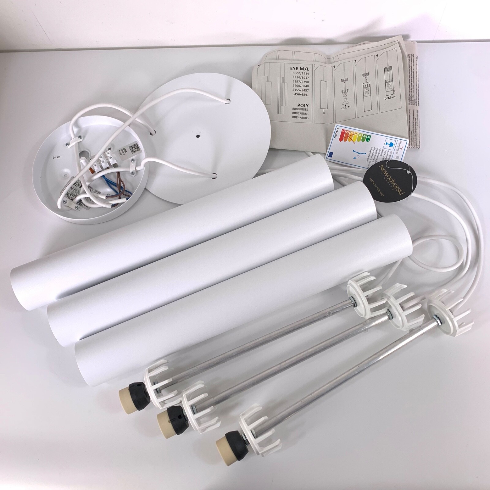 Nowodvorski Cylinder Pendant Ceiling Light Eye White L 3 Hanging Lamp 8916 T2UK