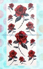 boho festival party favor rose flower temporary tattoo