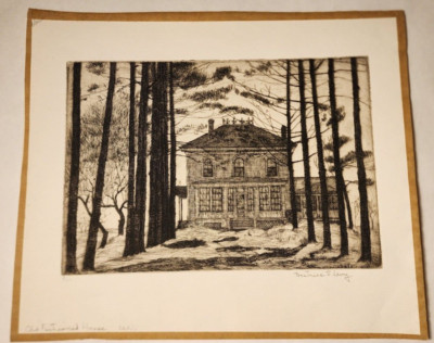 ORIGINAL BEATRICE LEVY ETCHING 'OLD FASHIONED HOUSE' PRINT #2