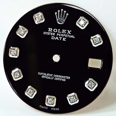 Rolex DATE 34mm Custom Black Diamond Dial for Ref. 1500 15233
