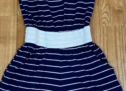 Girl's Btween Navy Striped Romper Size 7 EUC - Picture 5 of 5