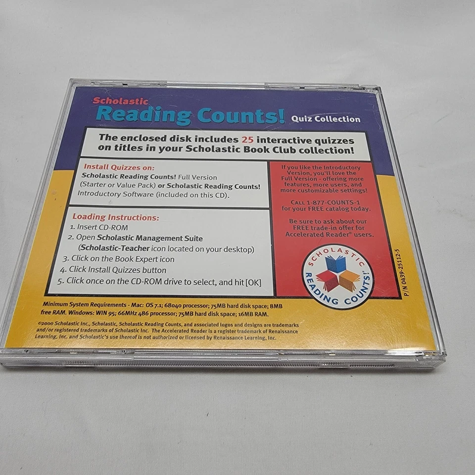 Scholastic Reading Counts! Quiz Collection PC CD-ROM (2000) Windows Mac - Image 3 of 4