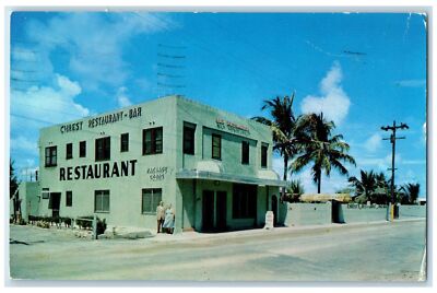 c1950's Chrest's Bar And Restaurant Building Roadside Dania Florida FL Postcard