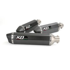 51mm Motorcycle Exhaust Universal 370mm Short Silencer Carbon Fiber Muffler Tips
