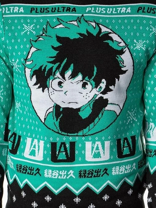 Hero Anime Deku Ugly Christmas Sweater Size L