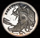 1978 H. Alvin Sharpe SORCERY Wizard TONED Comus 1oz 999 FINE Silver round C5735