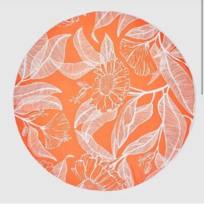 Summer & Rose Orange & White Roundie Beach Pool Resort Towel NEW