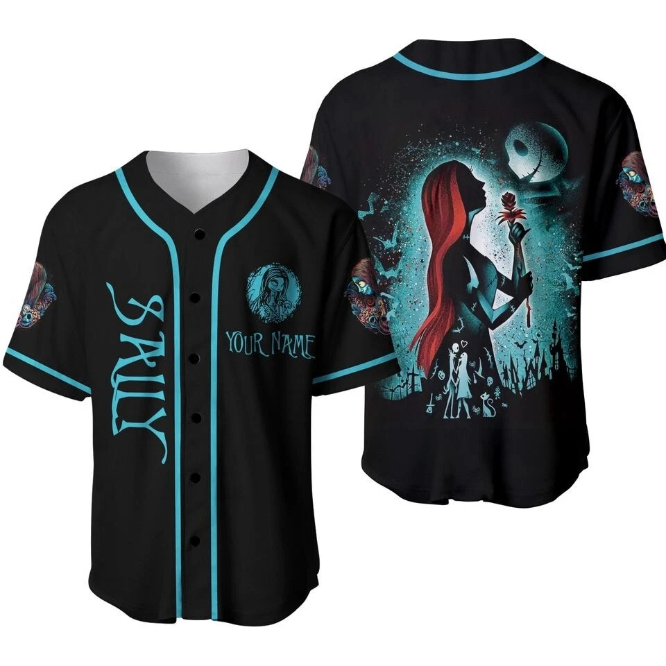 Custom Sally Nightmare Halloween Baseball Jersey, Sally Nightmare Before XMas