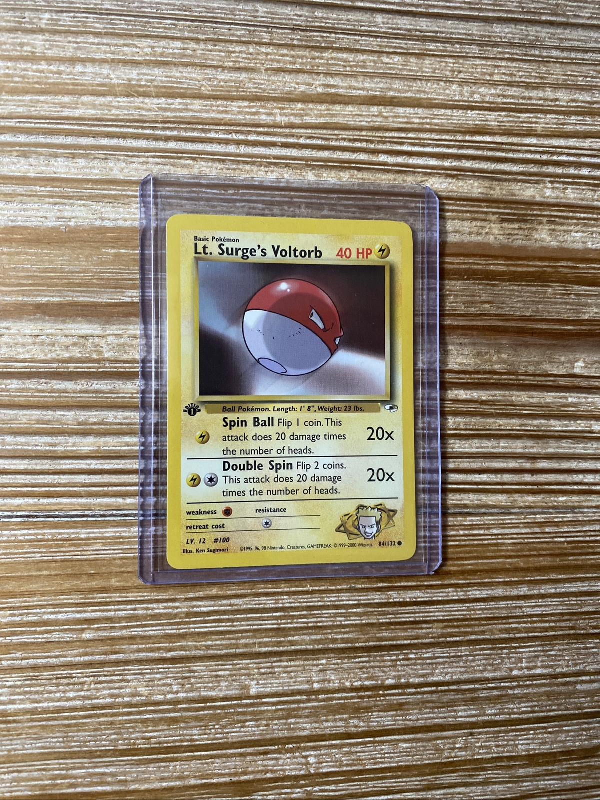 Lt. Surge's Voltorb 84/132 Gym Heroes 1st Edition Pokemon Card NM Near Mint