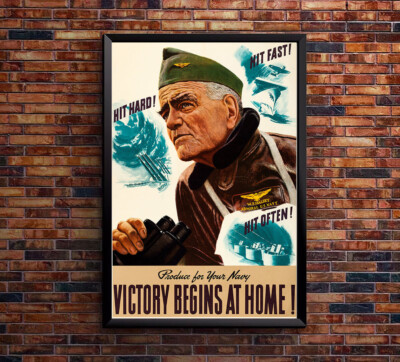 Victory Begins at Home - Halsey - US Navy - WW2 Poster | eBay