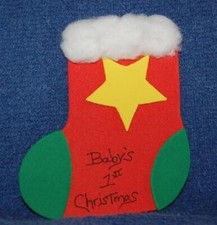 "Baby's 1st Christmas" Red Stocking, Foam Refrigerator Magnet, Made in the USA