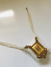 Półka Biały Bollywood Impreza ślubna Naszyjnik Statement Kwadrat Kundana