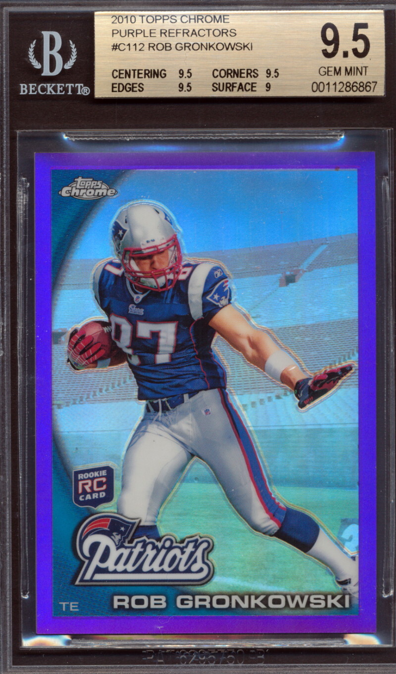 2010 Topps Chrome Purple Refractors /555 Rob Gronkowski Rookie BGS 9.5-9.5-9.5-9
