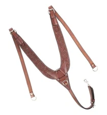 Western Saddle Breast Collar Floral Hand Tooled Pulling Collar Free Shipping