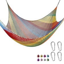 Playground Safety Net 6.5' x 9.8', Double Layers Climbing Cargo Net for Kids,...