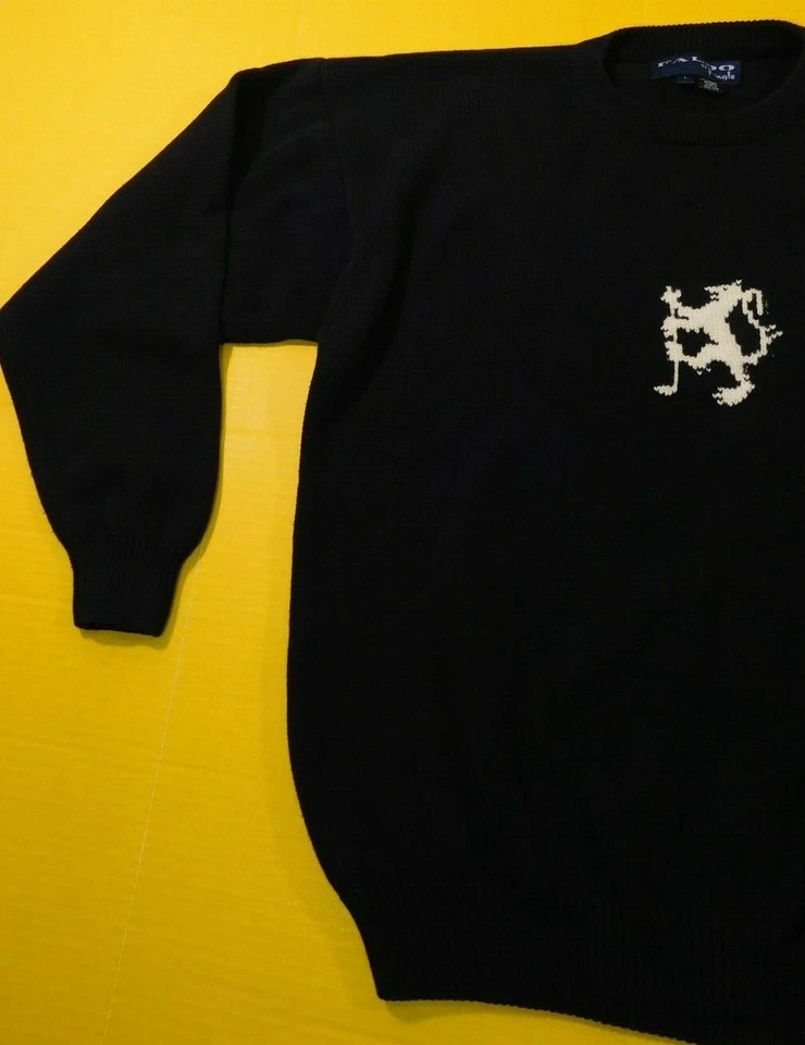 Suéter Pulôver Masculino Pringle Nick Faldo Grande Algodão Preto Carvão Golfe - Imagem 4 de 4