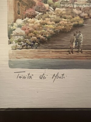 F. Neri Watercolor Print - Trinita Dei Monti - 8 1/2