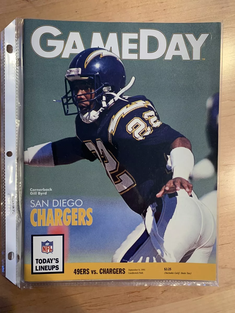 Game Day Magazine Program 49ers Vs Chargers 9/8/91 Gill Byrd