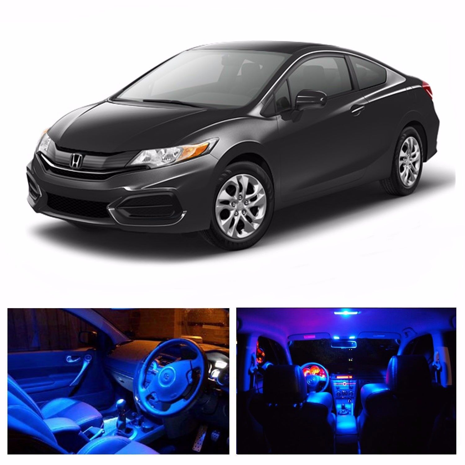 Fits Honda Civic 9th Gen BLUE Premium Interior LED Kit Bright SMD 