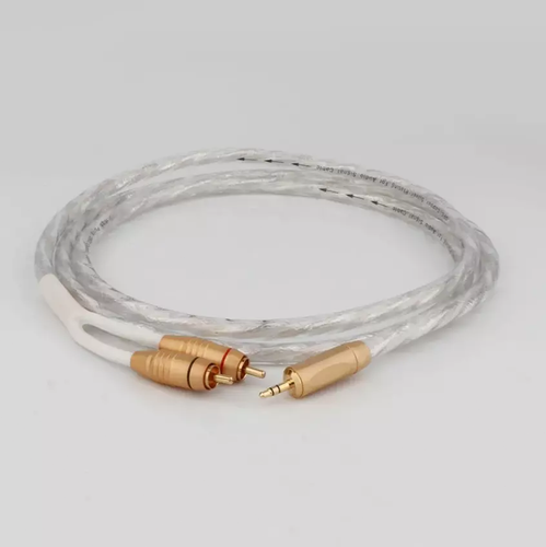 NEW 3.5mm Stereo male to 2RCA Y Splitter plug Cable HIFI Audio Cable Audiophile - Picture 2 of 11