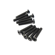 M2 x 12mm, Phillips Flat Head Screws, Steel, Black