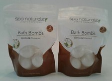 Lot of 2 Spa Naturals Luxury Collection Bath Bombs Vanilla  Coconut 6 Fizzies