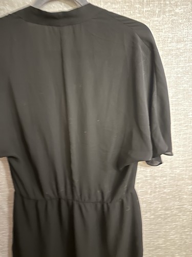 Black Short Sleeved Mini Dress Cinched Waist Size Medium - Picture 8 of 8