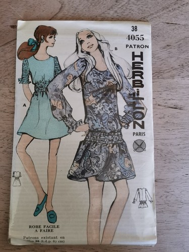 Patron De Couture Vintage HERBILLON - Années 1960/70 - Robe Simple - Tailles 38 à 46 - Neuf