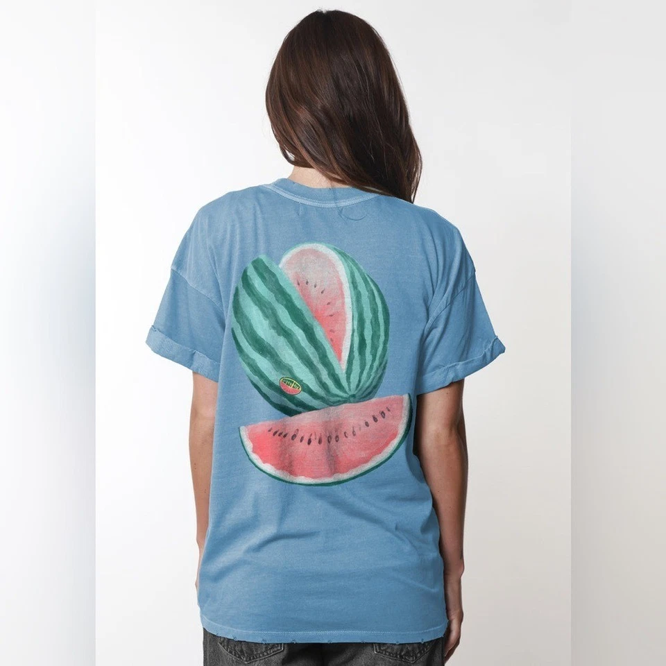 Girl Dangerous Sweet Life Boyfriend Tee | Denim Blue Oversized Fit | Size Small - Image 3 of 4