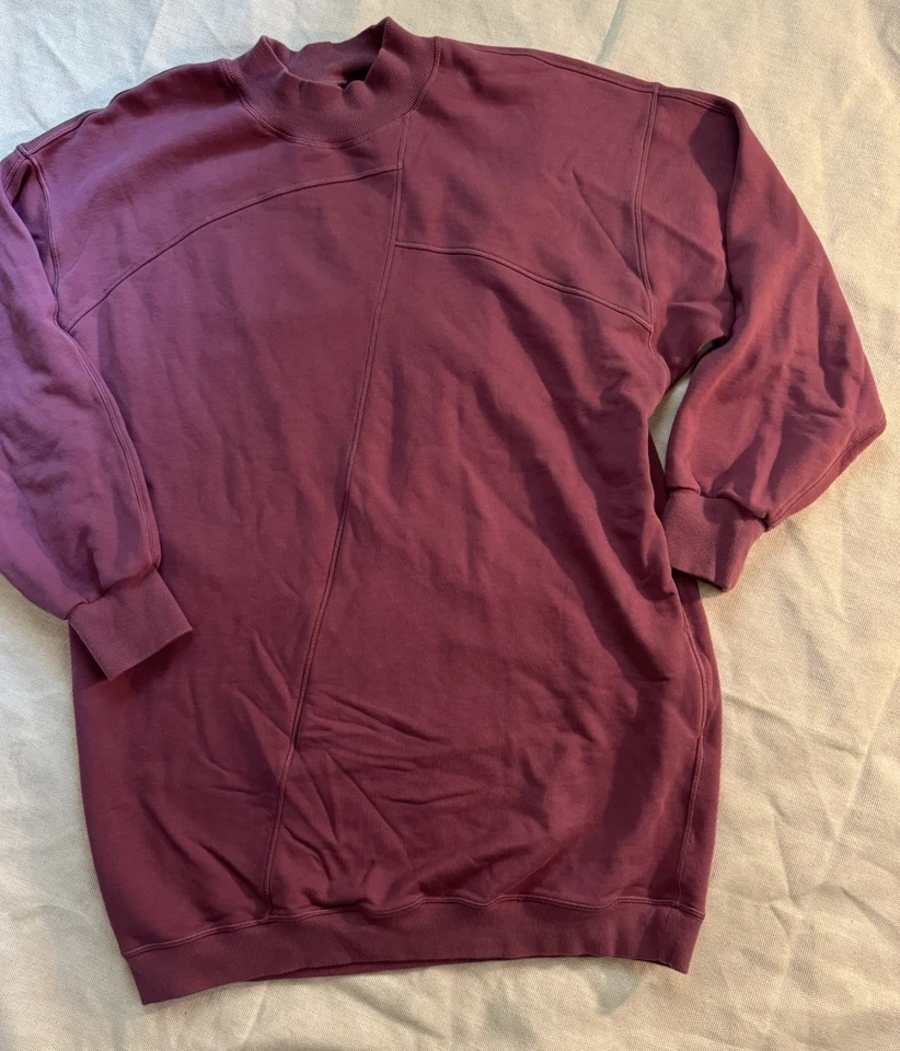 Lululemon Broken Beats Sudadera Suéter Vestido M Ciruela Malva Túnica Longline Foto 2 de 4