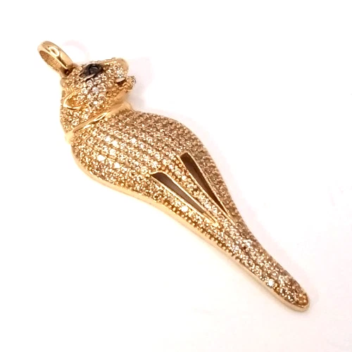 (MA2) Colgante Unisex Oro Amarillo 14k 5.2 Gramos Circonita Cúbica "Pantera" 2" Foto 2 de 4