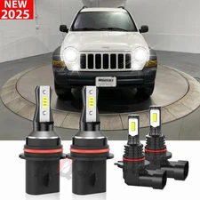 For Jeep Liberty Sport Utility 3.7L 2002-2007 LED Headlight Fog Light Bulbs Kit