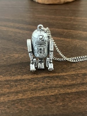 Vintage Star Wars R2-D2 Figural Pendant Necklace 1977 20th Century Fox Moveable
