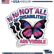 3Pcs Not All Disabilities are Visible Butterfly Vinyl Sticker