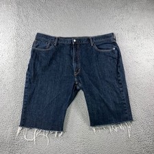 Levi's 559 Denim Shorts 46 Dark Wash Blue Cutoff Jorts Raw Hem 90s Baggy Fit 44