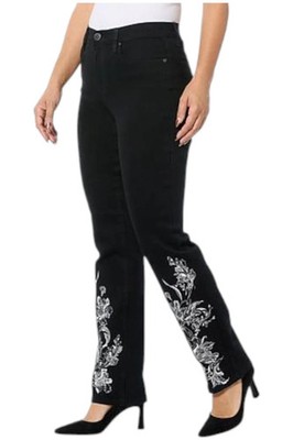 DG2 by Diane Gilman Women's Classic Stretch Straight-Leg Jean Black