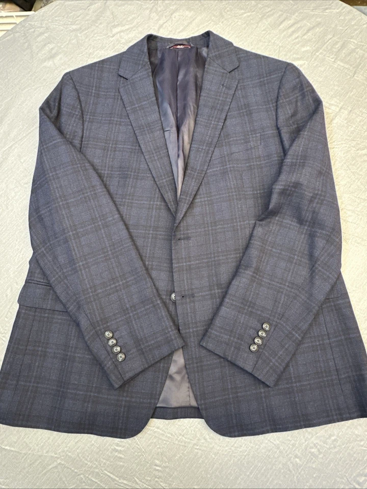 Marks and Spencer Jacket Men 46R Luxury Tailor Blue Wool Blend Blazer Sport Coat - Image 2 of 4