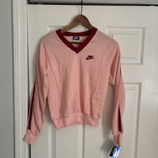 Vintage 80’s Nike Blue Tag Women’s Athletic Pink Sweatshirt Made In USA XS NWT