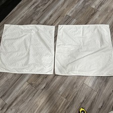 Set 2 Ralph Lauren Euro Pillow Shams 100 Cotton White Eyelet 25x24  Zipper
