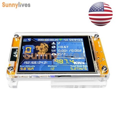 BTC Lottery Miner NerdMiner 2.8'' 1060Kh/s Hashrate BTC Solo Lottery Crypto US