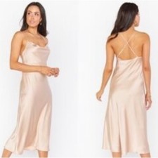 Show Me Your Mumu Spaghetti Strap Satin Verona Cowl Dress Size Small